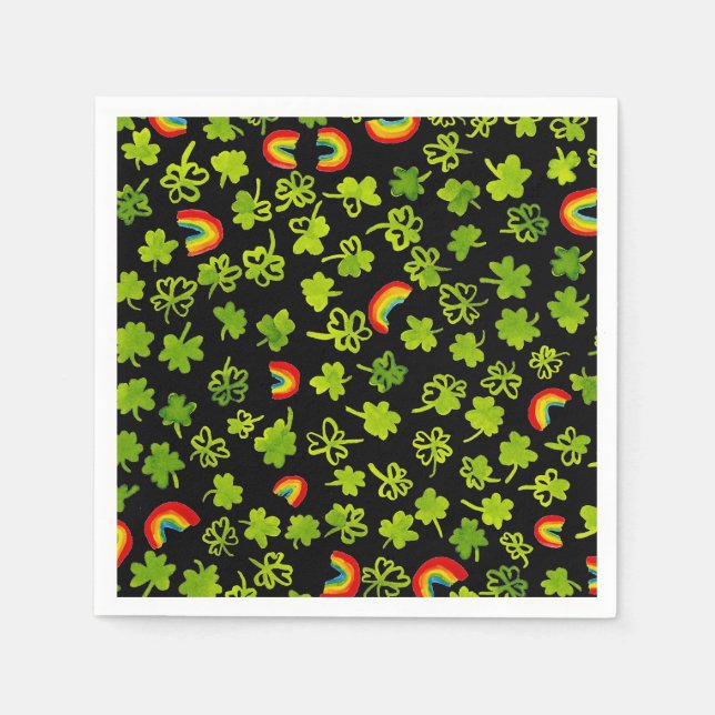 Kleeblatts Rainbows Watercolor Irland ST PATRICKS Serviette (Vorderseite)