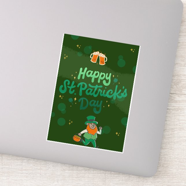 "Kleeblatts & Shenanigans: Ein St. Patrick's Day Aufkleber (Detail)