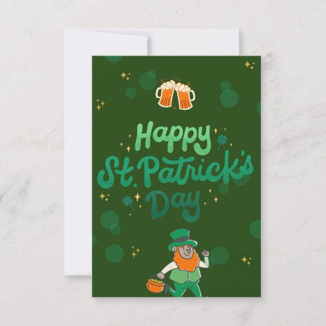 "Kleeblatts & Shenanigans: Ein St. Patrick's Day RSVP Karte (Vorderseite)