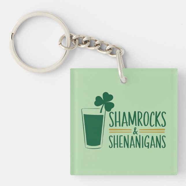 Kleeblatts & Shenanigans: St. Patrick's Day Design Schlüsselanhänger (Vorderseite)