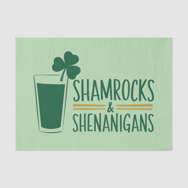 Kleeblatts & Shenanigans: St. Patrick's Day Design Seidenpapier (Vorderseite)