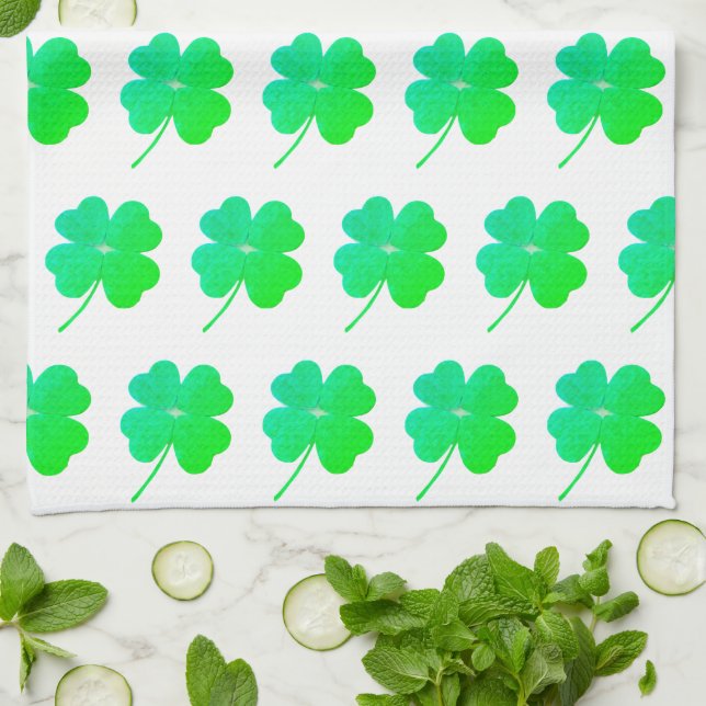 Kleeblatts St. Patricks Day Green Kitchen Handtüch Geschirrtuch (Gefaltet)