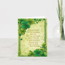 Kleeblatts und Irish Blessing St. Patrick's Day