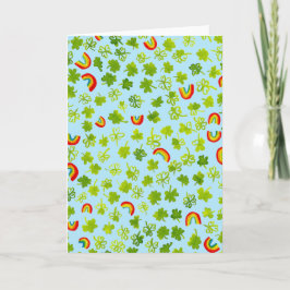 Kleeblatts und Regenbogen Irish St Patty's Karte