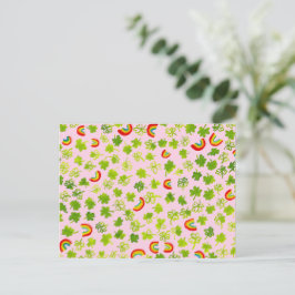 Kleeblatts und Regenbogen Irish St Patty's Postkarte
