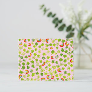 Kleeblatts und Regenbogen Irish St Patty's Postkarte