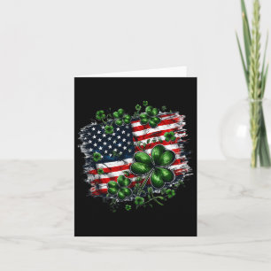 Kleeblatts und US-amerikanischer Flag St Patricks Karte