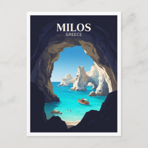 Kleftiko Meereshöhlen Adamas Griechenland Reise So Postkarte