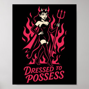 Kleid an Possess Funny Y Devil Kostüm Halloween Poster