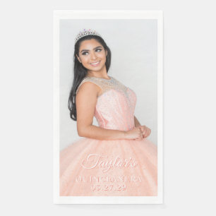 Kleid der Quinceanera Foto Zwei-Farben-Schriftart Serviette