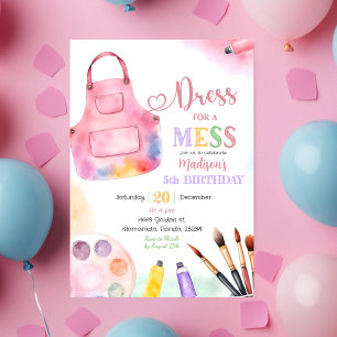 Kleid für ein Party zum Malen von Mess Girl Einladung