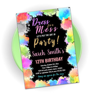 Kleid für Mess Paint Birthday Einladungen