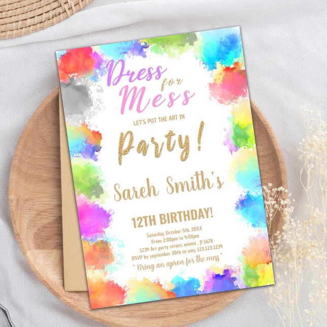 Kleid für Mess Paint Birthday Einladungen (Dress for Mess Paint Birthday Invitations)