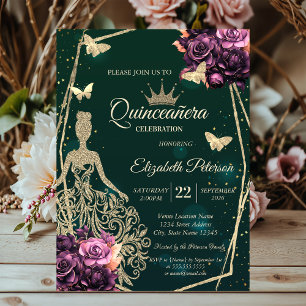 Kleid, Schmetterling Violette Rosen Sterne Quincea Einladung