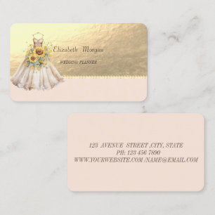 Kleid Sonnenblumen Faux Gold,Perlen Visitenkarte