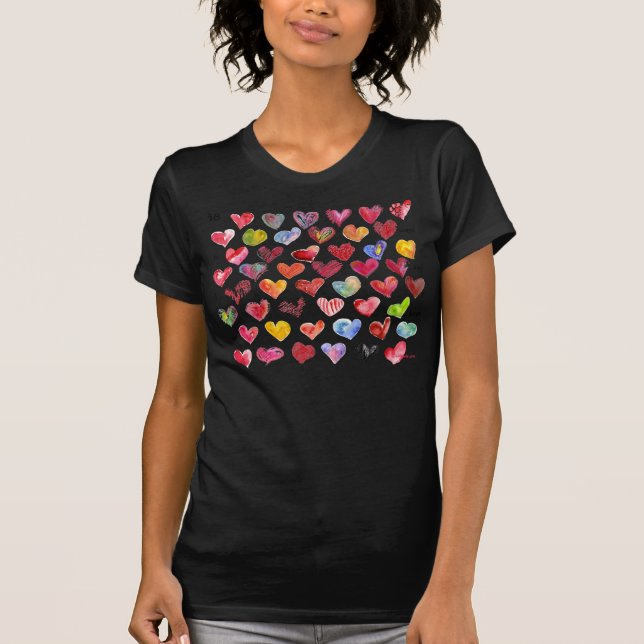 Kleid T-Shirt mit 48 Valentinstag-Herzen (Vorderseite)