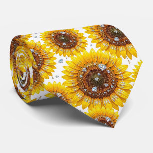Kleide Dich Casual Sonnenblumen und Diamanten Krawatte