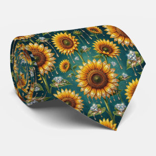 Kleide Dich Casual   Sonnenblumen und Diamanten Krawatte