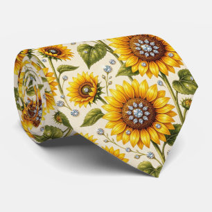 Kleide Dich Casual   Sonnenblumen und Diamanten Krawatte