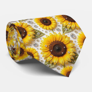Kleide Dich Casual Sonnenblumen und Diamanten Krawatte