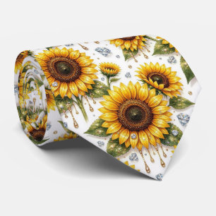 Kleide Dich Casual   Sonnenblumen und Diamanten Krawatte
