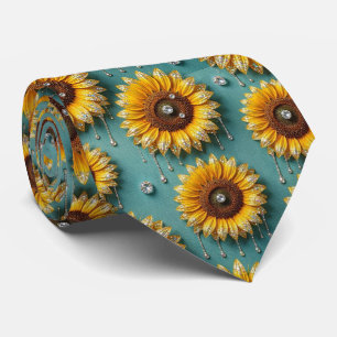 Kleide Dich Casual   Sonnenblumen und Diamanten Krawatte