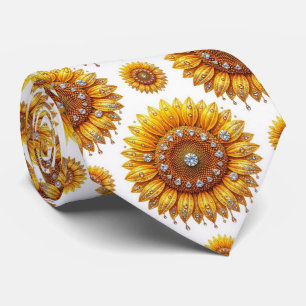 Kleide dich lässig   Sonnenblumen und Diamanten Krawatte