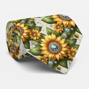 Kleide dich lässig   Sonnenblumen und Diamanten Krawatte