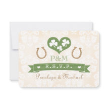 Kleidemonogramm Hufeisen Shamrock Antwortkarte RSV