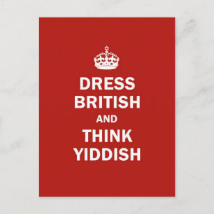 Kleiden Sie Briten und denken Sie Yiddish Postkarte