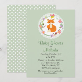 Kleider mit Fox Green Baby Dusche Einladung