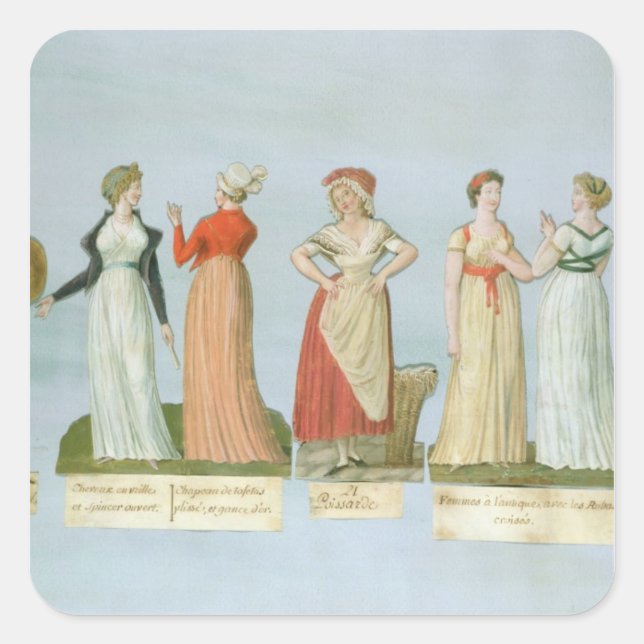 Kleider und Kostüme in der Vogue Quadratischer Aufkleber (Vorderseite)