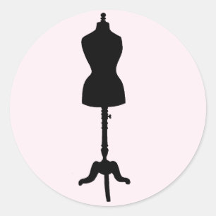 Kleiderbüste Silhouette II Runder Aufkleber
