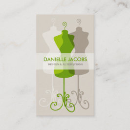 Kleiderform-Änderung u. Mode-Entwurfs-Kartengrün Visitenkarte
