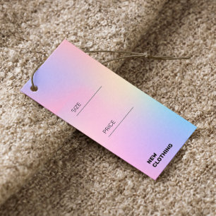 Kleiderhang-Tag-Logo Holografischer Gradient-Preis
