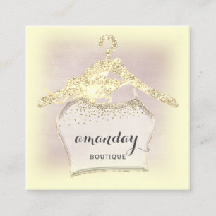 Kleiderhanger Kleid Mode Shop Gold Diamant Quadratische Visitenkarte