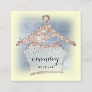 Kleiderhanger Kleid Mode Shop Gold Rose Quadratische Visitenkarte