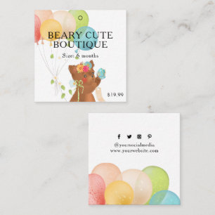 Kleidermarken Niedliche Babybärenkinder für kleine Telefonnummerkarte