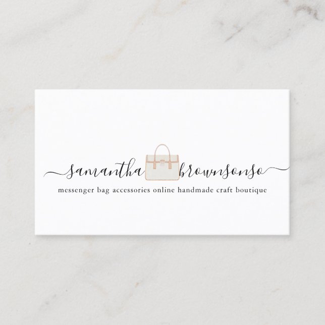 Kleidersack-Zubehör online handgefertigt Visitenkarte (Vorderseite)