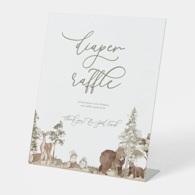 Kleiderständer für Holzschnitzereien Babydusche Sockelschild (Vorderseite)