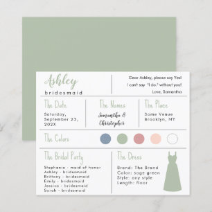 Kleidfarbe Sage Green Brautjungfer Informationskar
