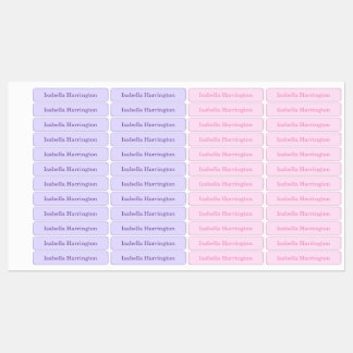 Kleidung aus rosa/Lila Individuelle Name Etiketten