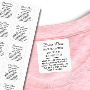 Kleidung aus schwarzem, rechteckigem Stoff Etiketten