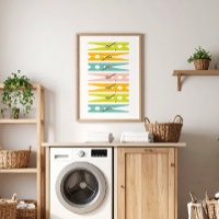 Kleidung Buttone Retro Color Wäscherei Raum Art