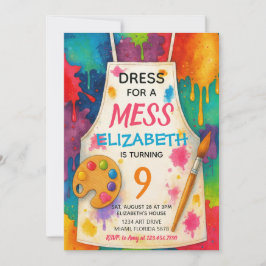 Kleidung für eine Messy-Art-Party zum Geburtstag Einladung