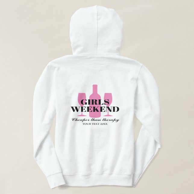 Kleidung für Mädchen Wochenende Party Reise. Maßge Hoodie (Design Rückseite)
