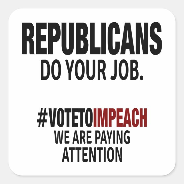 Kleidung gegen Trumpf zum Verkauf Quadratischer Aufkleber (Vorderseite)