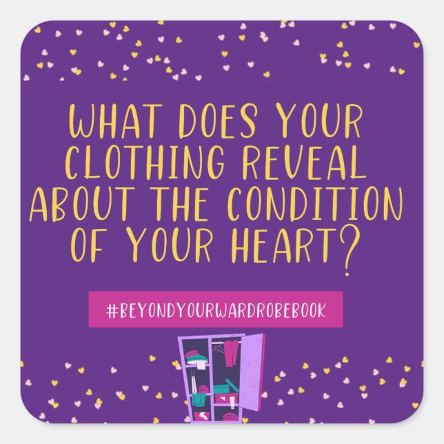 Kleidung macht den T - Shirt im Herzen Quadratischer Aufkleber (Vorderseite)