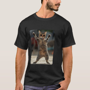 Kleidung mit Katze darauf AI Katze mit Sonnenbrill T-Shirt
