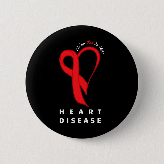 Kleidung Red to Fight Heart Disease Awareness Chd  Button (Vorderseite)